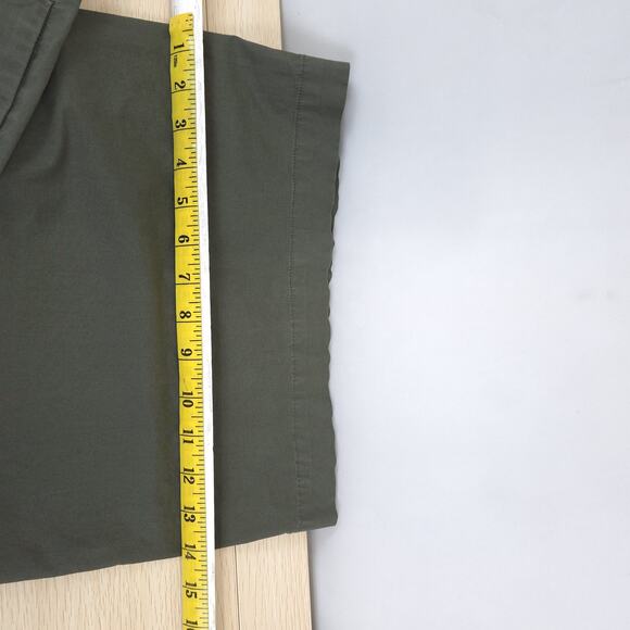 Uniqlo Pants Womens 4 Green High Rise Wide Leg Cropped Cotton Blend Casual - Picture 6 of 12